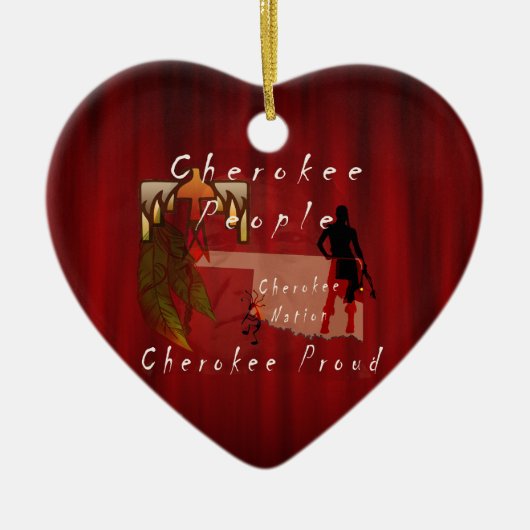 チェロキー誇りを持った セラミックオーナメント (正面)