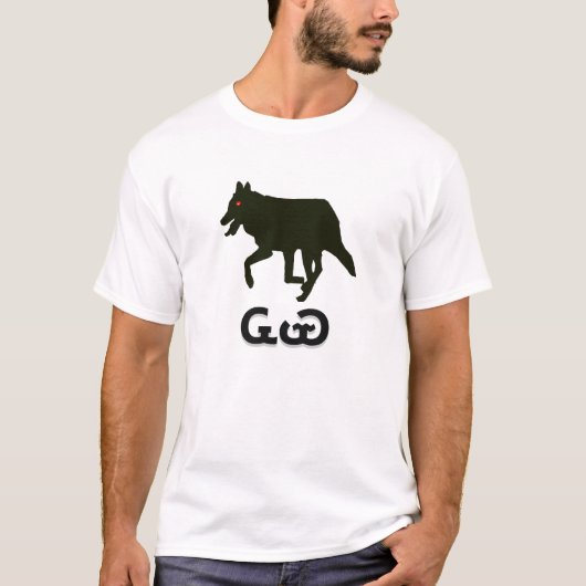 チェロキー語でwolf（狼）と書かれたᏩᏯ tシャツ (正面)