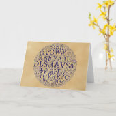 チェロキー語音節雲グリーティングカード カード (黄色い花)