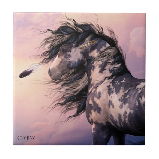 チェロキー青い芸術のタイル タイル (正面)