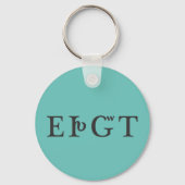 チェロキーI愛あなたアクアカスタマイズブルーキーチェーン キーホルダー (正面)