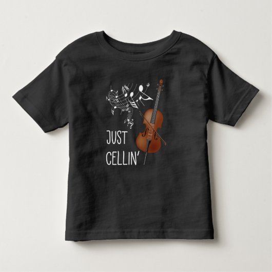 チェロストリング楽器セルリストユーモアvioloncello トドラーTシャツ (正面)
