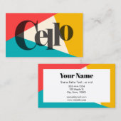 チェロトリカラー – ターコイズサンゴ金ゴールド 名刺 (正面/裏面)