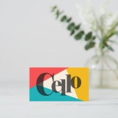 チェロトリカラー – ターコイズサンゴ金ゴールド 名刺 (スタンド正面)