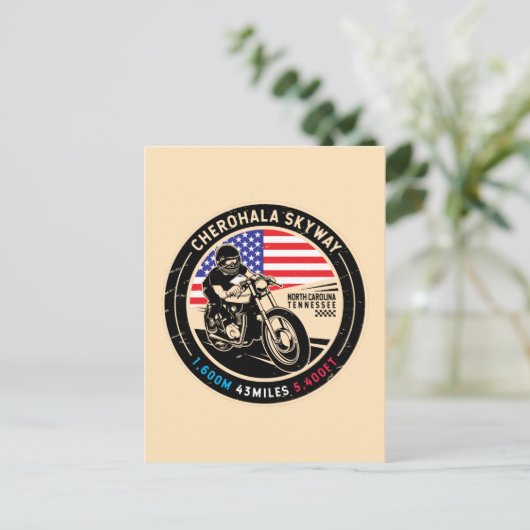 チェロハラスカイウェイ国立風光明媚バイウェイバイク ポストカード (スタンド正面)