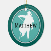 チェロパーソナライズな音楽クリスマスのオーナメント セラミックオーナメント (左)