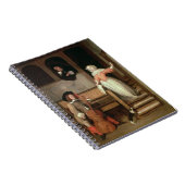 チェロプレーヤー、c.1700 (キャンバスの油) ノートブック (右側)