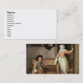 チェロプレーヤー、c.1700 (キャンバスの油) 名刺 (正面/裏面)