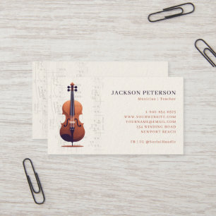 チェロミュージカルノートCellistミュージシャンプロフェッショナル 名刺