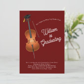 チェロミュージシャン卒業パーティー音楽招待状 招待状 (スタンド正面)
