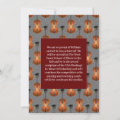 チェロミュージシャン卒業パーティー音楽招待状 招待状 (裏面)