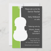 チェロモダンリサイタル招待状 – グリーンとグレー 招待状 (正面)