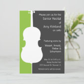 チェロモダンリサイタル招待状 – グリーンとグレー 招待状 (スタンド正面)