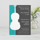 チェロモダンリサイタル招待状 – 青 招待状 (スタンド正面)