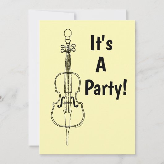 チェロラインスケッチ 招待状 (正面)