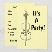 チェロラインスケッチ 招待状 (正面/裏面)