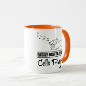 チェロランニング選手に気さくされるの犬 マグカップ (正面右)