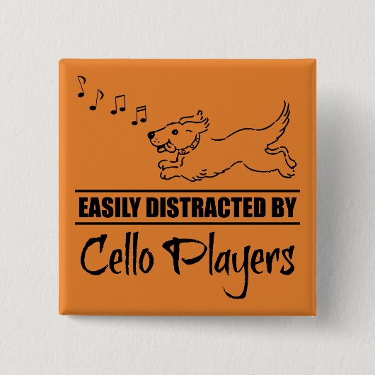 チェロランニング選手に気さくされるの犬 缶バッジ (正面)