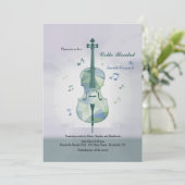 チェロリサイタルグレイ招待状 招待状 (スタンド正面)