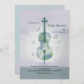 チェロリサイタルグレイ招待状 招待状 (正面/裏面)