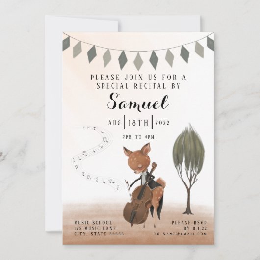 チェロリサイタル招待状 招待状 (正面)