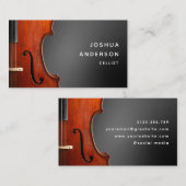 チェロ先生プロフェッショナルミュージシャンシンプル 名刺 (正面/裏面)