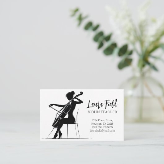 チェロ先生 名刺 (スタンド正面)