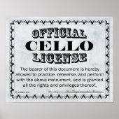 チェロ免許 ポスター (正面)