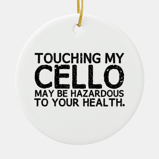 チェロ危険 セラミックオーナメント (正面)