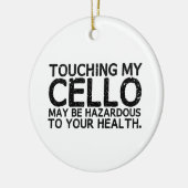 チェロ危険 セラミックオーナメント (左)