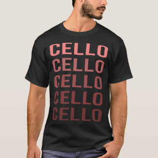 チェロ奏者のためのレッド テキスト チェロ Tシャツ