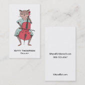 チェロ奏者の名刺-チェロを演奏している猫 名刺 (正面/裏面)