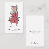 チェロ奏者の名刺-チェロを演奏している猫 名刺 (正面/裏面)