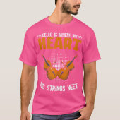 チェロ奏者 オーケストラ ミュージシャン チェロ Tシャツ (正面)