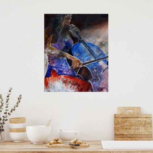 チェロ奏者 ポスター (キッチン)