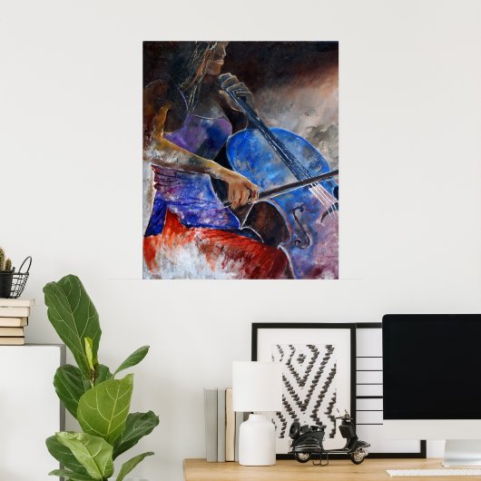 チェロ奏者 ポスター (ホームオフィス)