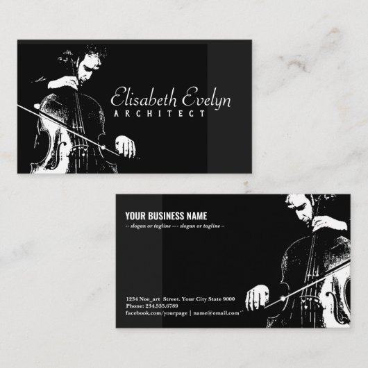 チェロ弦楽器 名刺 (正面/裏面)