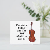 チェロ得を持つ ポストカード (スタンド正面)