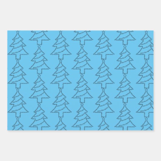 チェロ文字クリスマスツリー ラッピングペーパーシート (正面3)