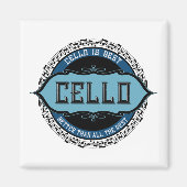 チェロ最高の音楽ノートサークル マグネット (正面)