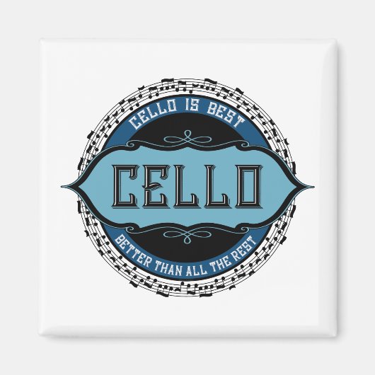 チェロ最高の音楽ノートサークル マグネット (正面)