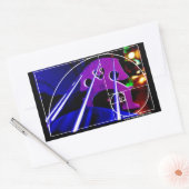 チェロ橋とフィボナッチ螺旋の弦 長方形シール (封筒)