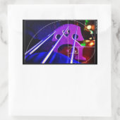 チェロ橋とフィボナッチ螺旋の弦 長方形シール (バッグ)