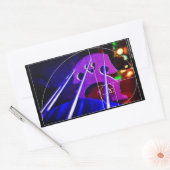 チェロ橋とフィボナッチ螺旋の弦 長方形シール (封筒)