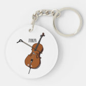 チェロ漫画イラストレーション キーホルダー (裏面)