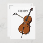 チェロ漫画イラストレーション ポストカード (正面/裏面)