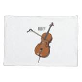 チェロ漫画イラストレーション 枕カバー (裏面)