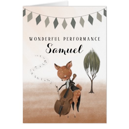 チェロ素晴らしいパフォーマンスのグリーティングカード (正面)