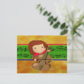 チェロ練習 ポストカード (スタンド正面)