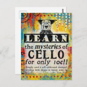 チェロ葉書の謎 – Vintage おもしろい Ad ポストカード (正面/裏面)